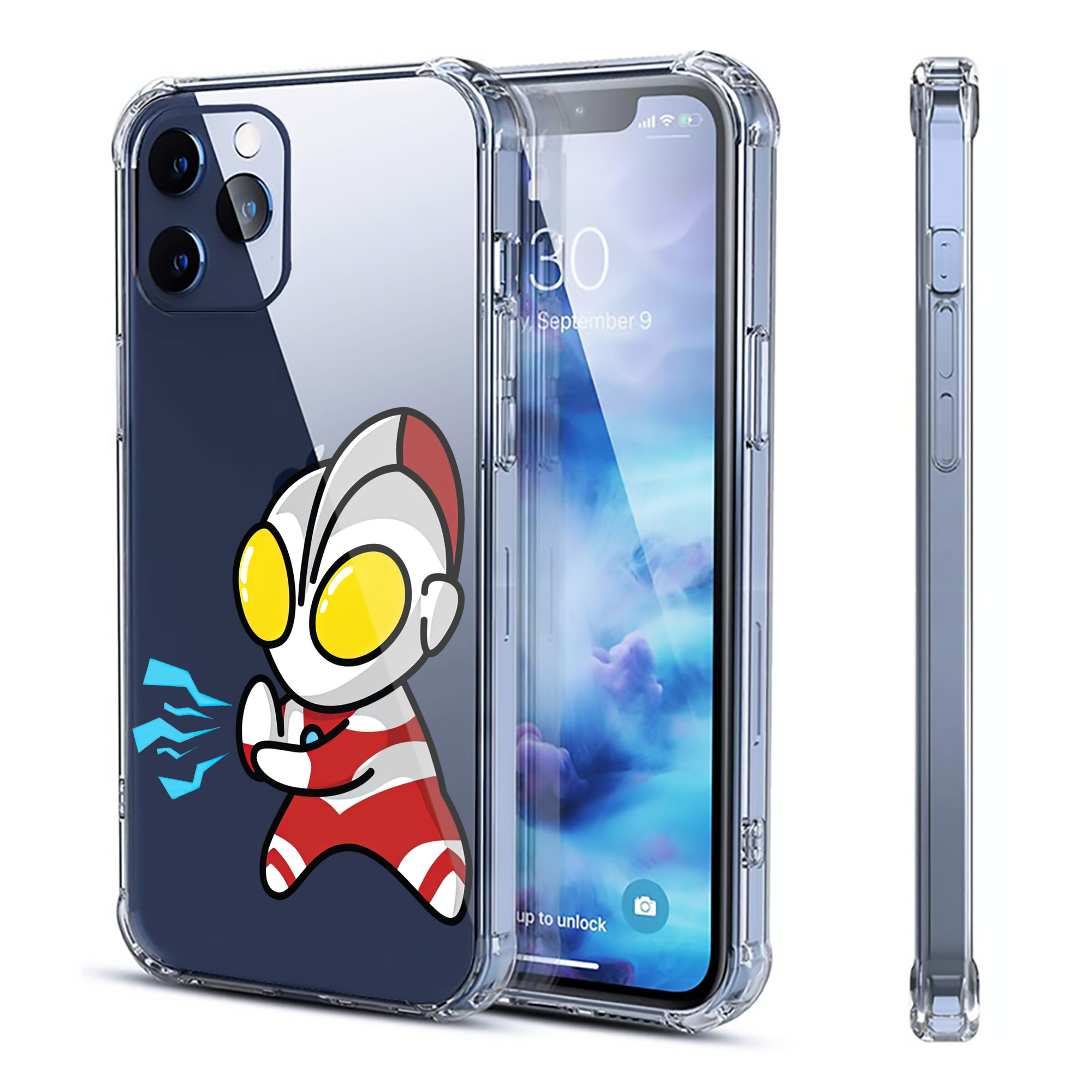 （画像用） ウルトラマン Ultraman 【iPhone 12シリーズ対応】透明スマホケース（クリアソフトケース）